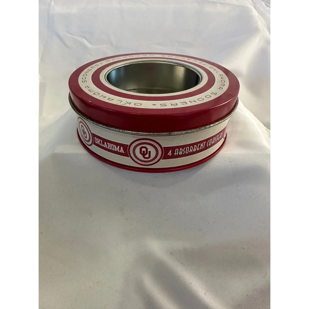 Oklahoma Sooners Tin Container Round Storage Box Collectible Decor‎